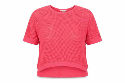 Duffy Women's Pink XS Open-Knit Pullover Jumper