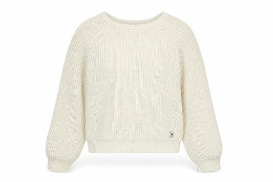 Bellfield Women's Ivory Chunky-Knit Pullover Jumper M