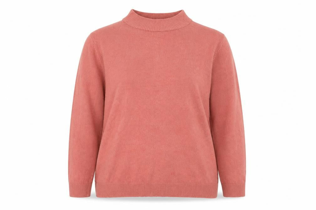 Damart Women's Pink Mock Neck Pullover Jumper