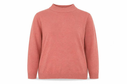 Damart Women's Pink Mock Neck Pullover Jumper
