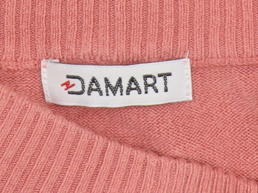 Damart Women's Pink Mock Neck Pullover Jumper