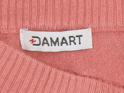 Damart Women's Pink Mock Neck Pullover Jumper