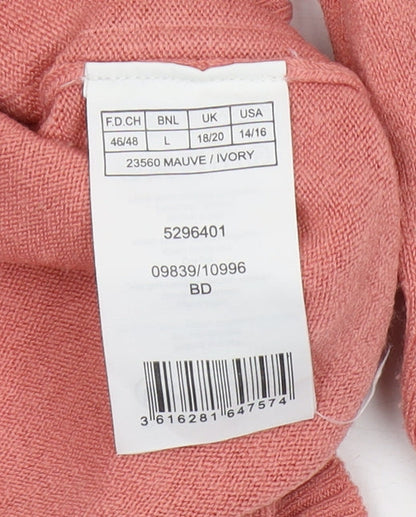 Damart Women's Pink Mock Neck Pullover Jumper