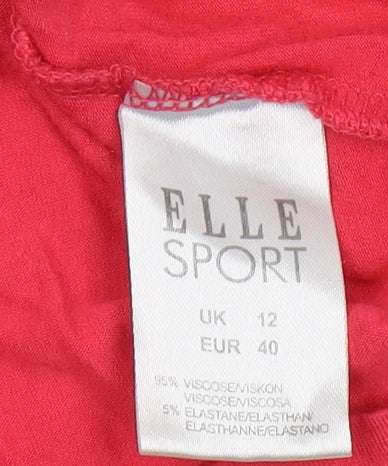 ELLE SPORT Women's Red T-Shirt - Size 12