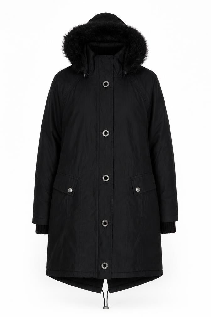 Marks & Spencer Women's Black Fur Trim Parka Coat