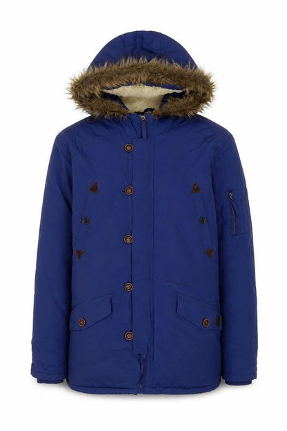 Brave Womens Soul Blue Parka, Hooded Autumn Jacket Size L,