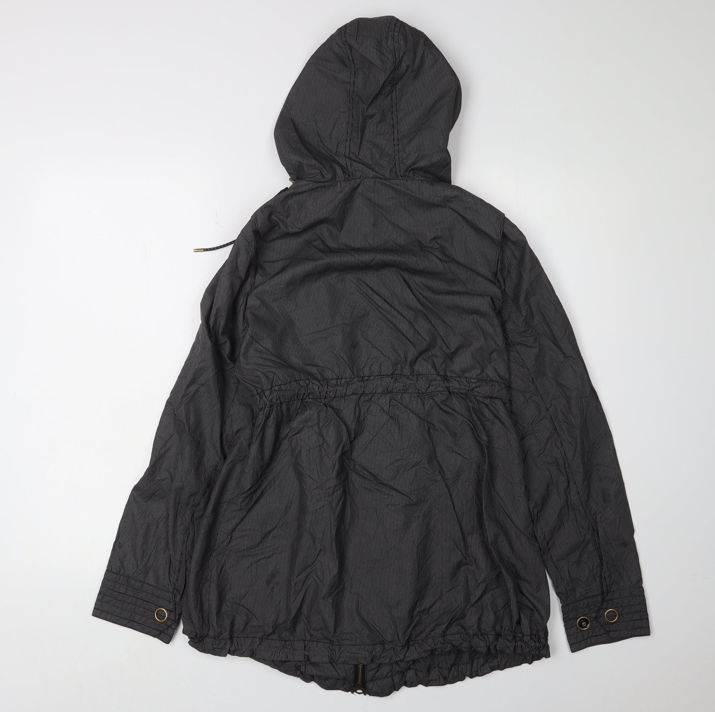 Mamas & Papas Women's Black Check Parka Jacket Size 8