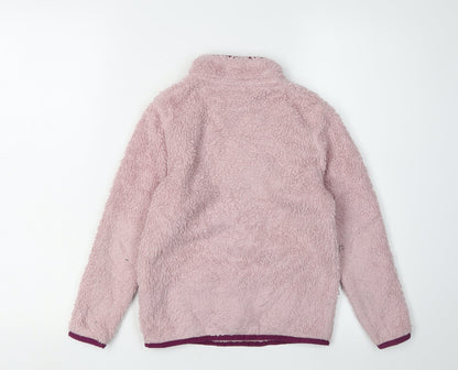 Back view of Craghoppers girls’ pink fleece 1/4 zip sweatshirt 7 plus