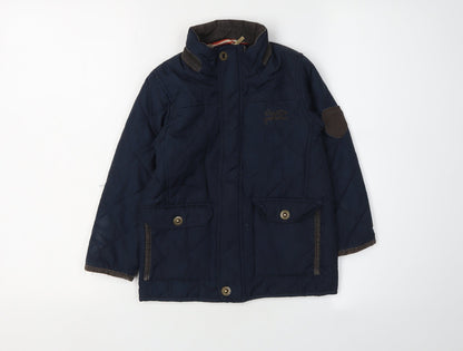 Additional front view of Regatta boys’ blue quilted jacket 3-4 years winter coat