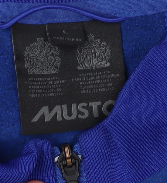 Must Men's Blue Bomber Jacket, Size L, Casual Style