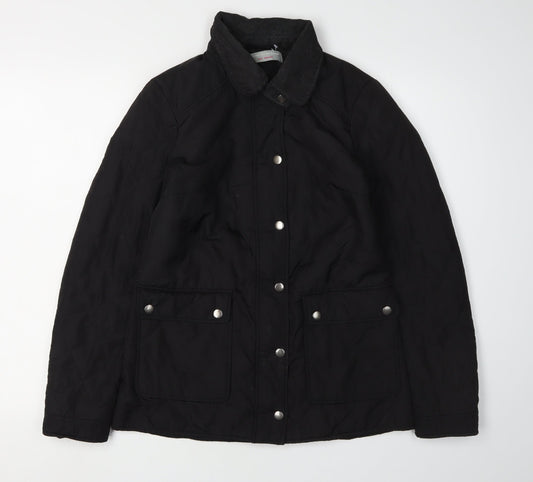 Dorothy Perkins Women's Black Quilted Jacket Size 8