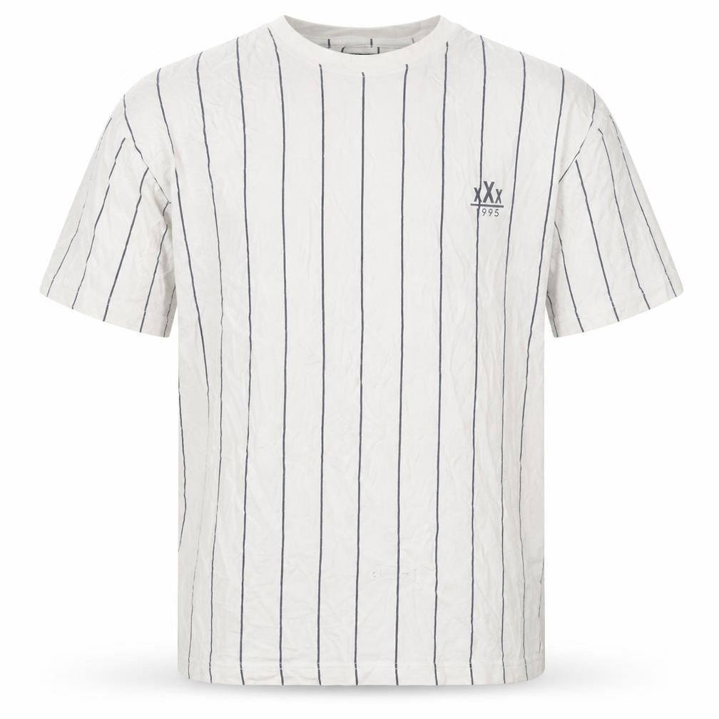 Rodeo Men's White Striped T-Shirt - Medium, Retro Style