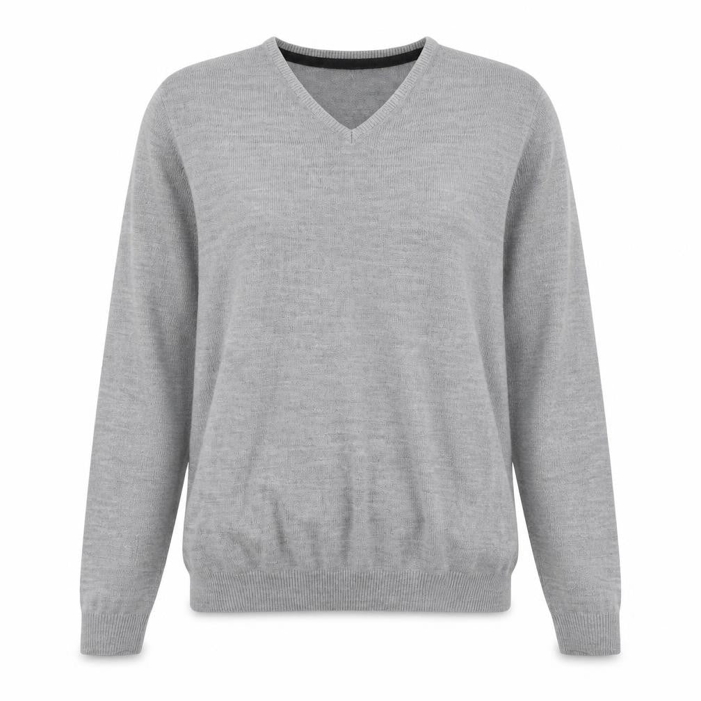 New Look Unisex Grey V-Neck Pullover Jumper Size S