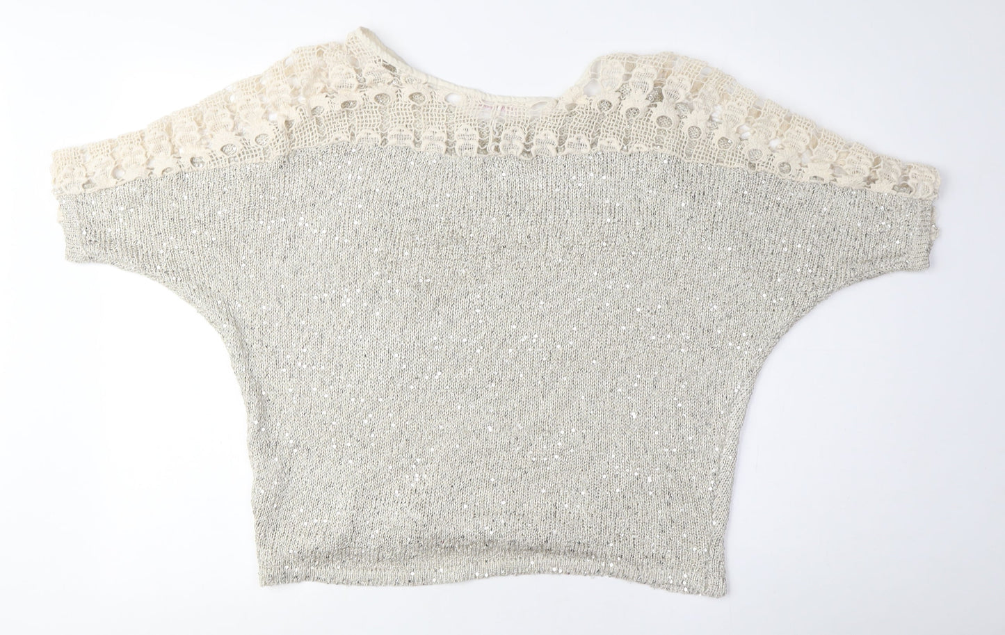 Victoria & Karl Women's Silver Sequin Pullover Jumper One Size