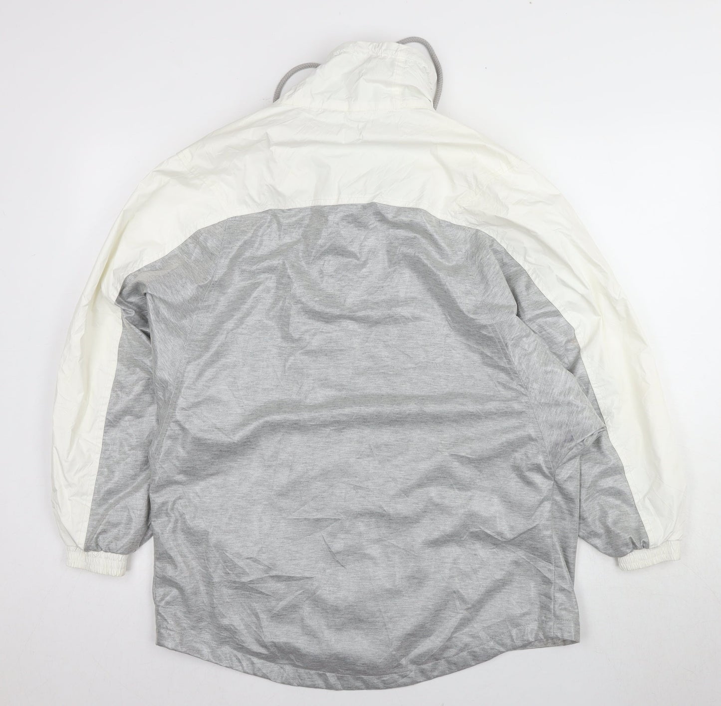 United Colors of Benetton Men's Grey White Windbreaker Jacket L