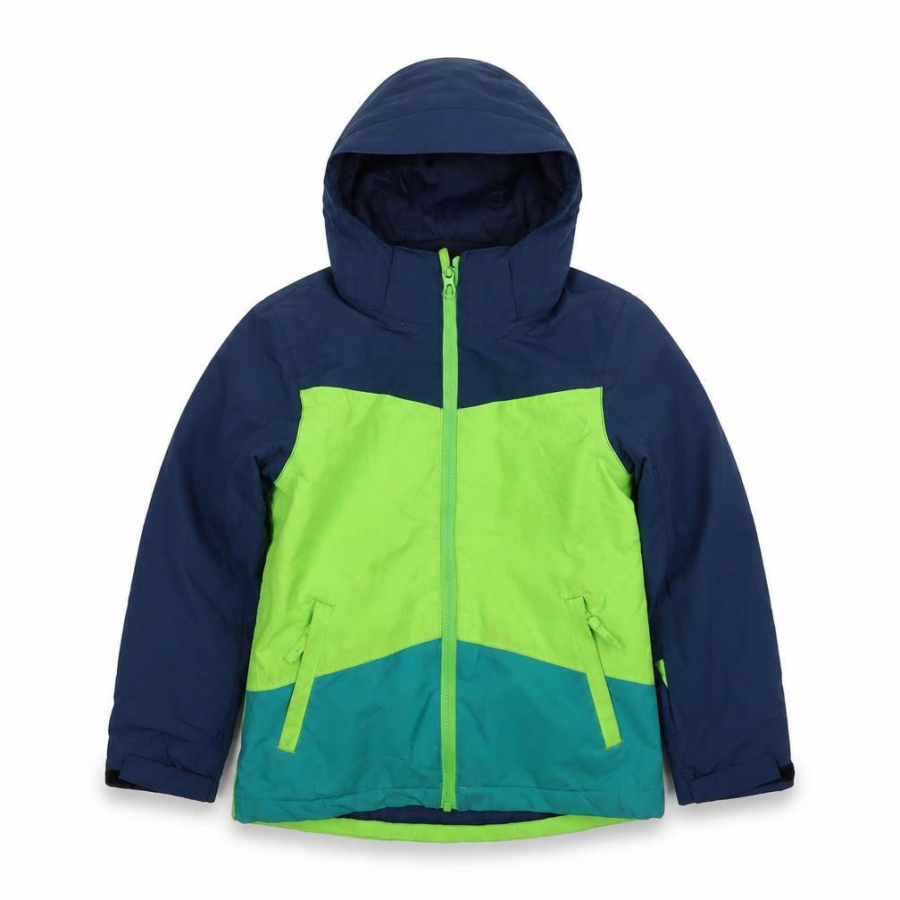 Crane Boys Puffer Jacket Blue Green 7-8 Years Hooded