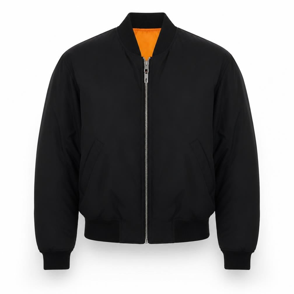 H&M Unisex Black Bomber Jacket Size 12 Polyester Zip
