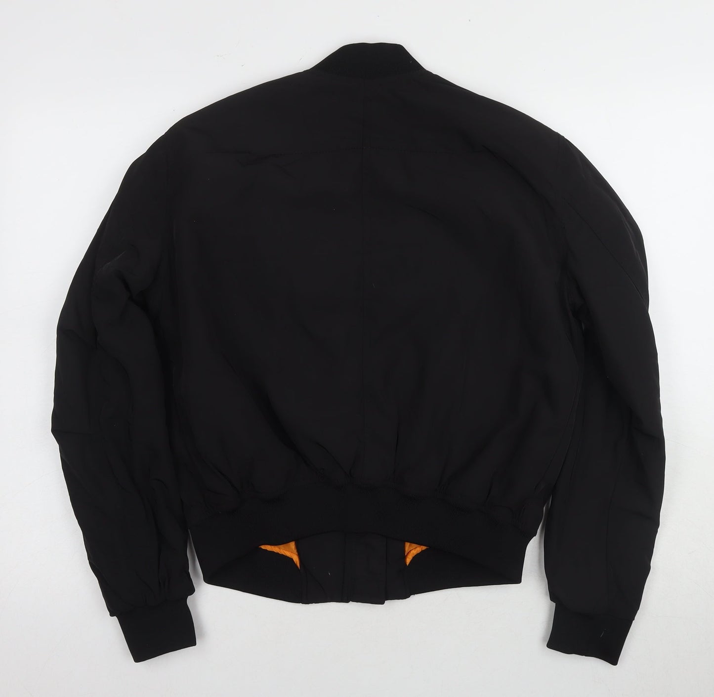H&M Unisex Black Bomber Jacket Size 12 Polyester Zip