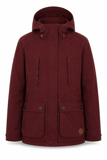 OPEN Womens Red Parka Jacket M, Hooded, Casual