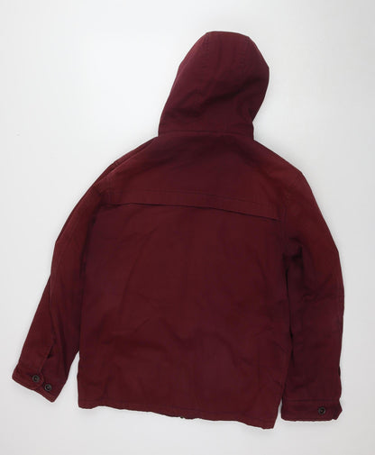 OPEN Womens Red Parka Jacket M, Hooded, Casual