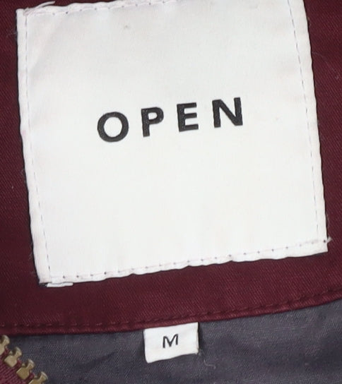 OPEN Womens Red Parka Jacket M, Hooded, Casual