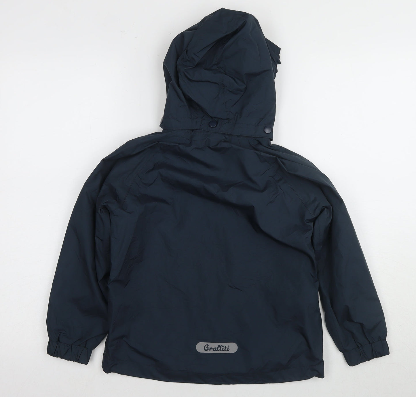 Graffiti Boys Blue Rain Coat Hooded M Waterproof Jacket