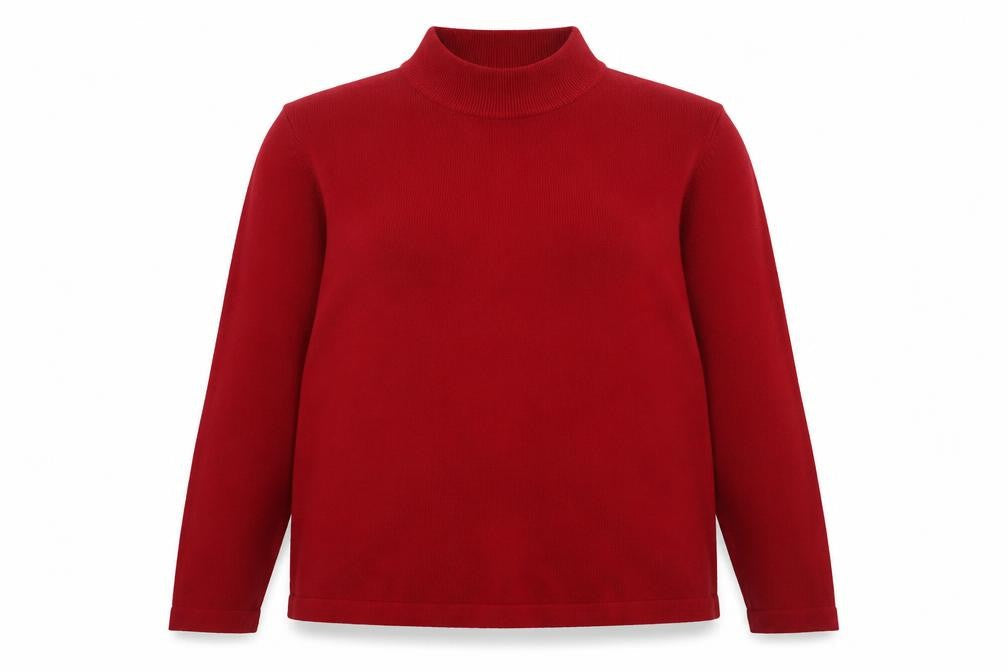 JDY Women's Red Mock Neck Pullover Jumper Size 20