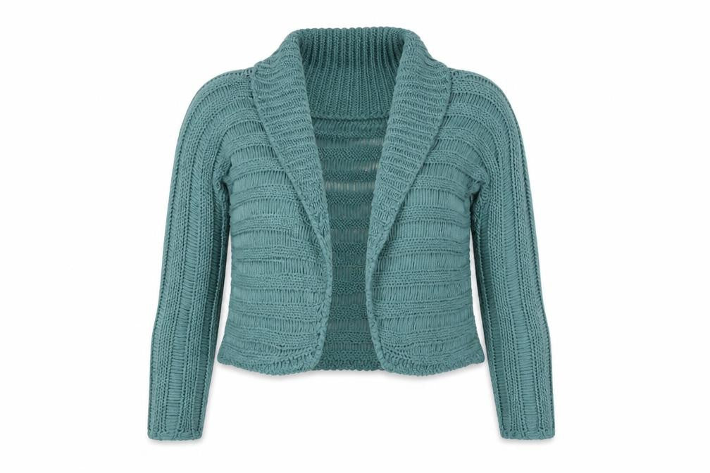 Marks & Spencer Women's Teal Open-Knit Cardigan, Size 14