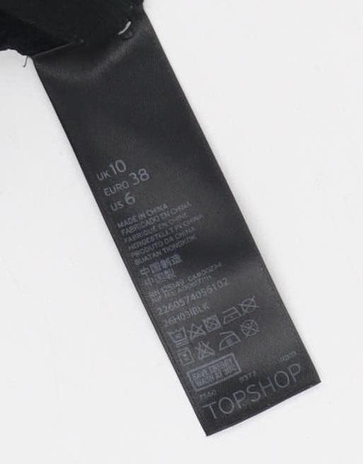 Topshop Women's Black Pullover Jumper Size 10