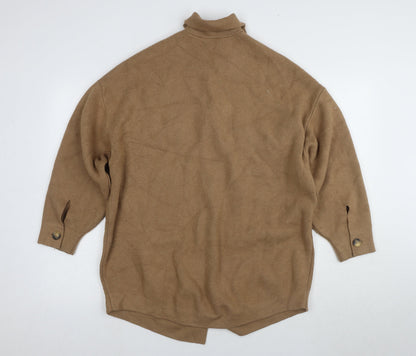 Mango Womens Brown Wool Blend Oversized Cardigan - Size 4