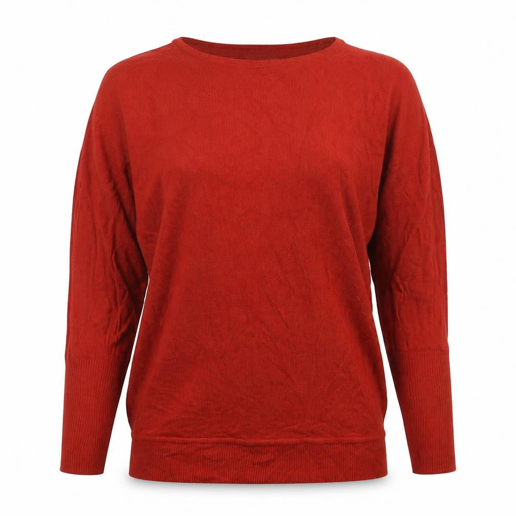 NOOSNOW Women's Red Cotton Pullover Jumper M