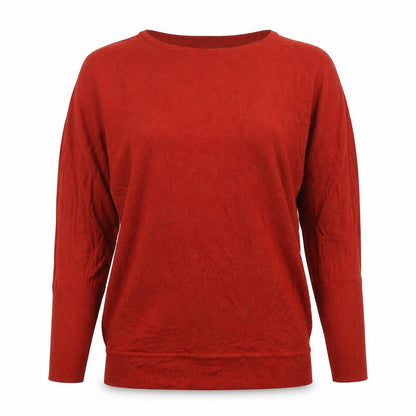 NOOSNOW Women's Red Cotton Pullover Jumper M