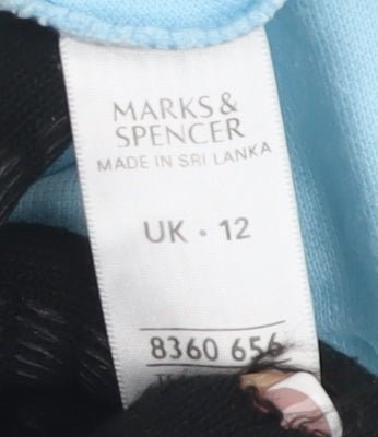 Marks and Spencer Women's Blue Polo Shirt - Size 12