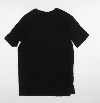 H&M Women's Black Cotton T-Shirt XS - Casual Basic Top
