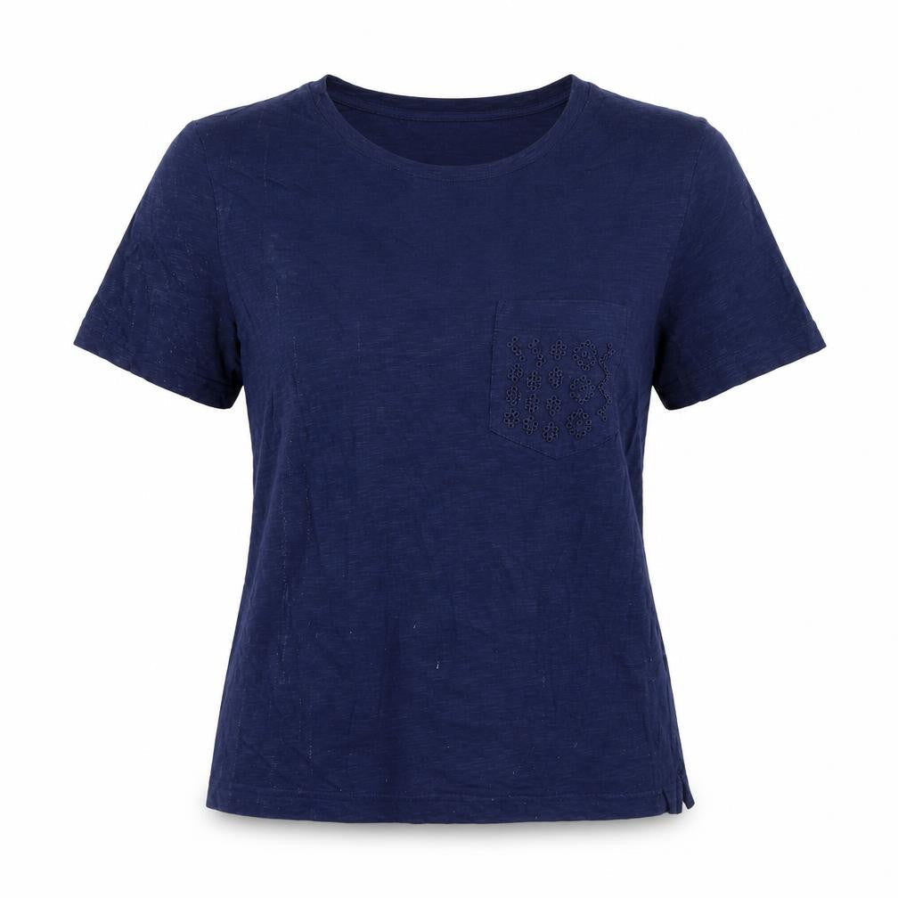 Marks & Spencer Women's Blue Embroidered T-Shirt Size 8