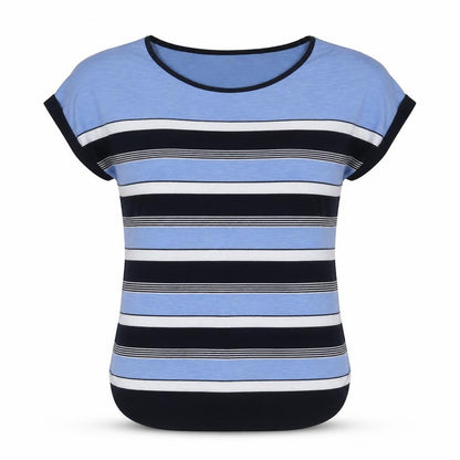 Oasis Women's Blue XS Striped Basic Tee