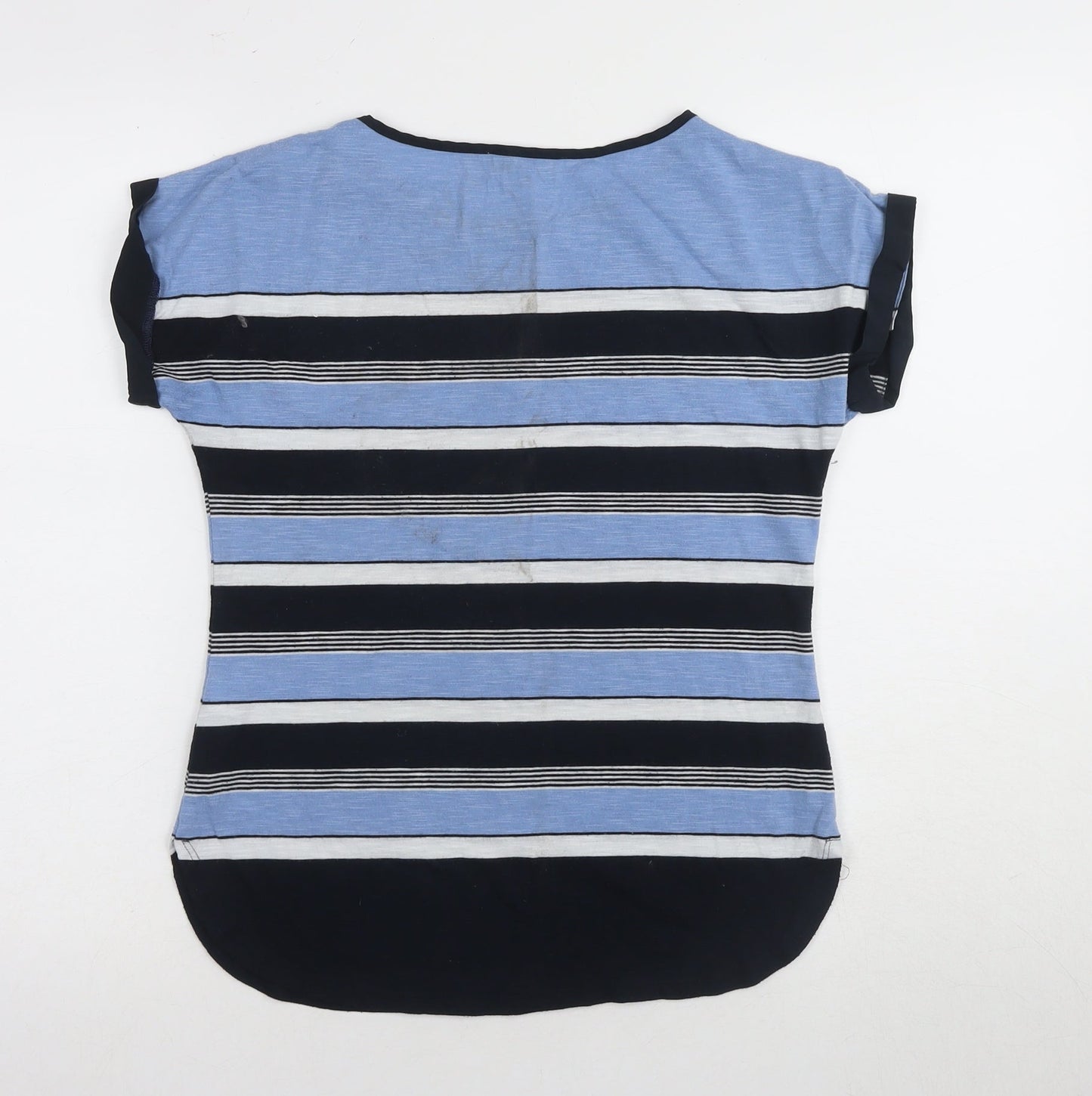 Oasis Women's Blue XS Striped Basic Tee