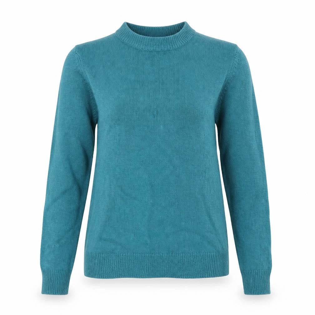 Damart Women's Blue Mock Neck Pullover Jumper Size S