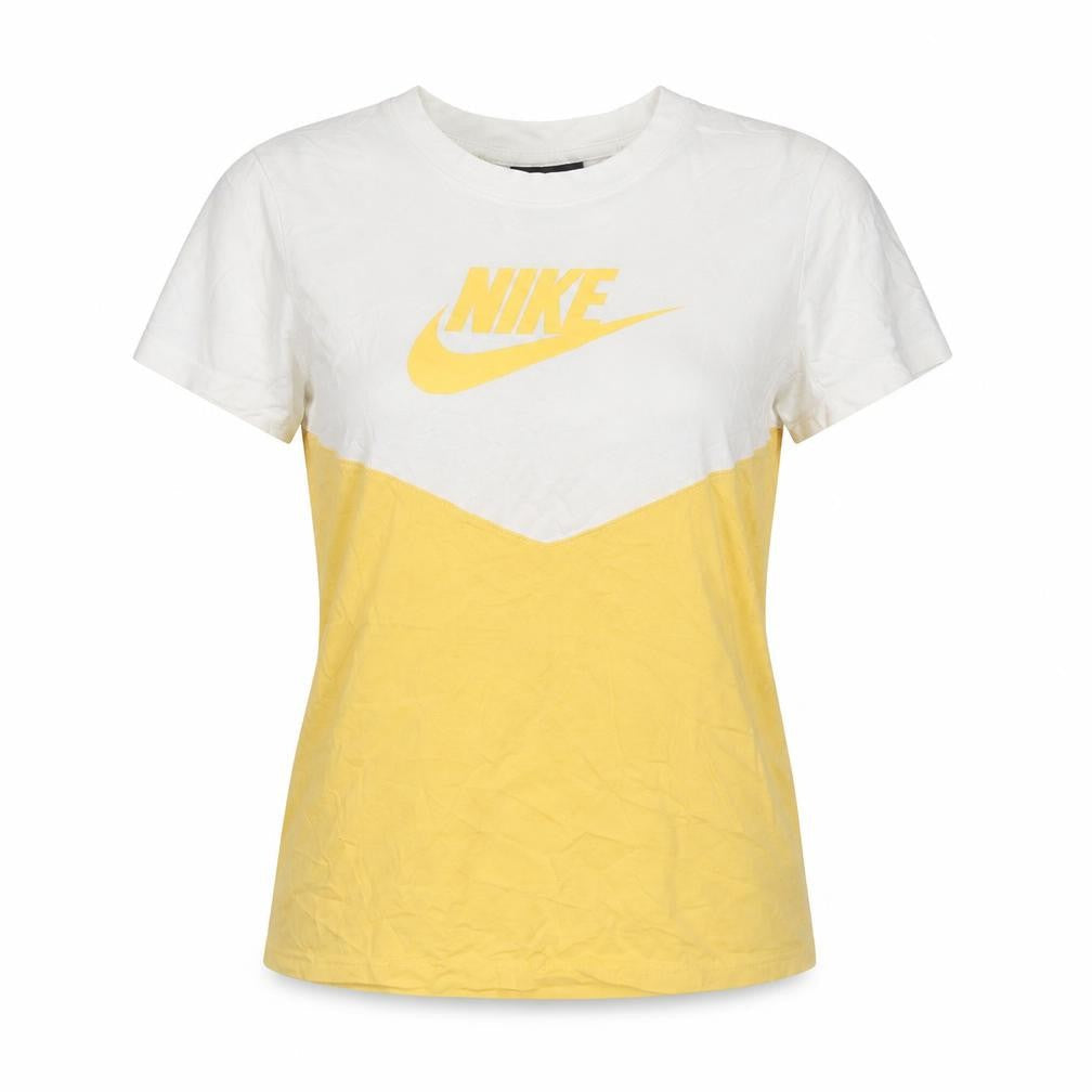 Nike Unisex Yellow T-Shirt, Size S, Colourblock Design