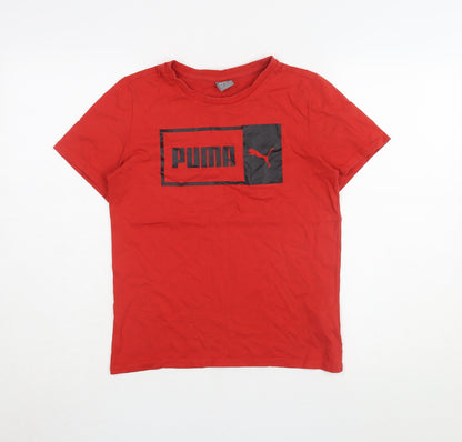 Additional front view of Puma boys’ red t-shirt, 11-12 years, logo style
