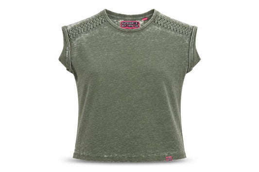 Superdry Women's Green Sleeveless T-Shirt, Size 10