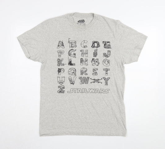 Fifth Sun Men's Grey Star Wars Alphabet T-Shirt M