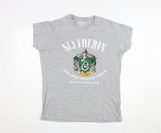 Harry Potter Men’s Grey Slytherin T-Shirt XL