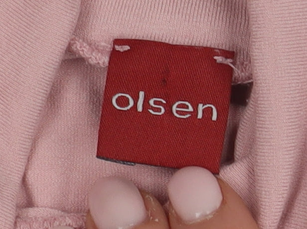 Olsen Pink Roll Neck Women's T-Shirt, Size 18, Casual