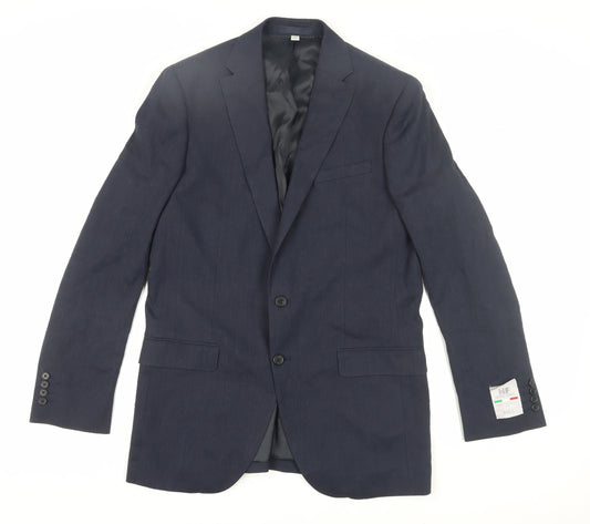 Marks and Spencer Men's Blue Long Blazer Size 40L