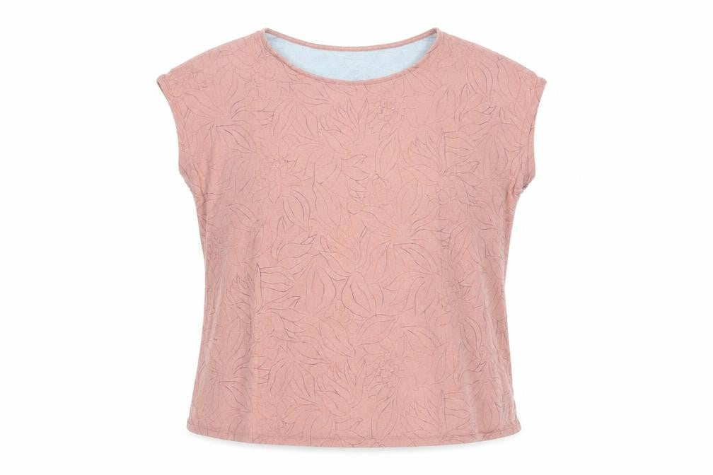 Sherpa Women's Pink Floral T-Shirt L Basic Crew Neck