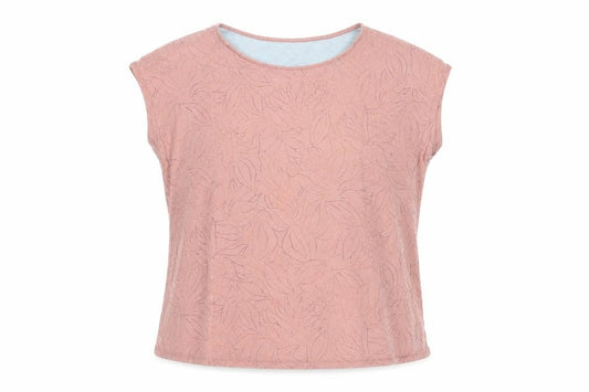 Sherpa Women's Pink Floral T-Shirt L Basic Crew Neck