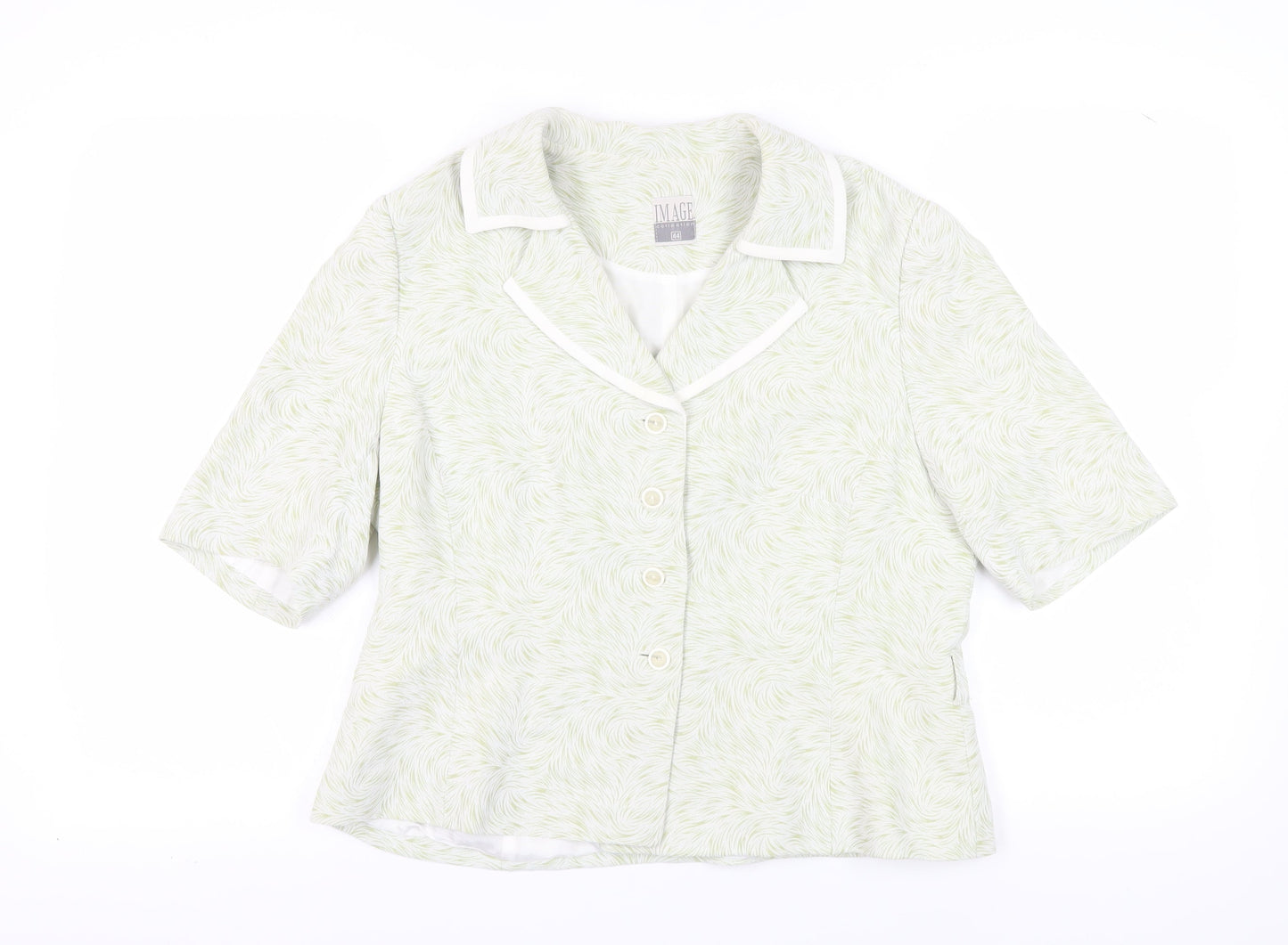 Image Collection Women's Green Size 16 Short Sleeve Jacket
