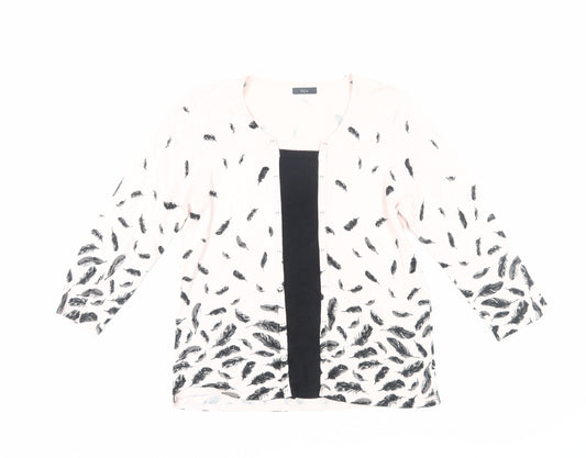 M&Co Women's Pink Feather Cardigan, Size 16