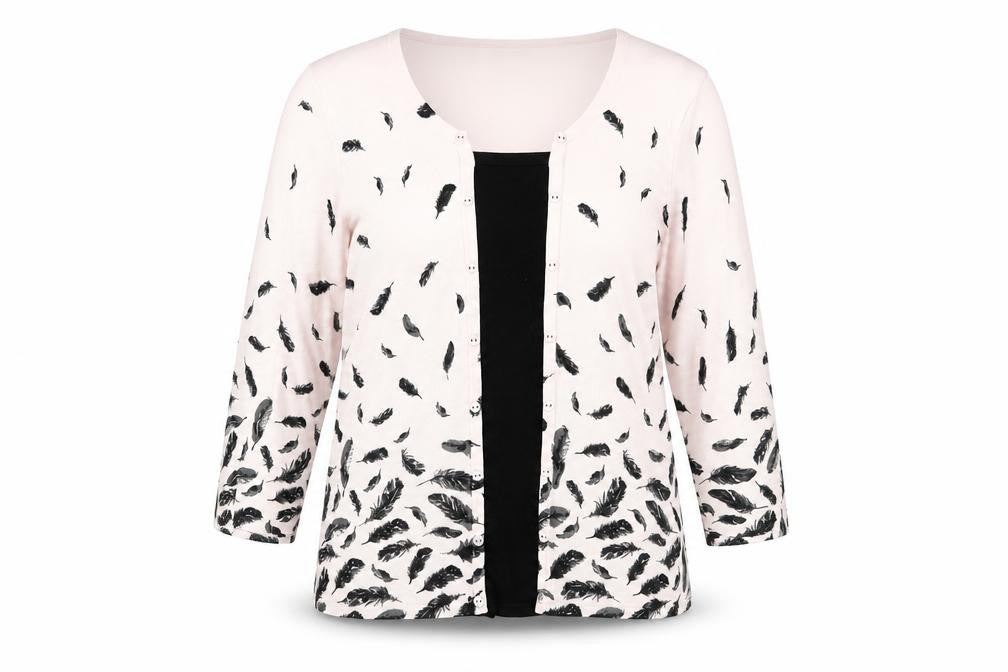 M&Co Women's Pink Feather Cardigan, Size 16